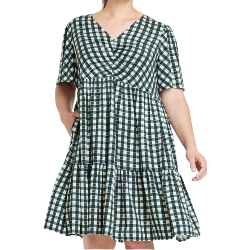 NWT Ava & Viv | Short Sleeve Ruffle Midi Dress Lightweight Rayon Size 3X